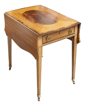 19th Century George III English Satinwood and Mahogany Pembroke Table
