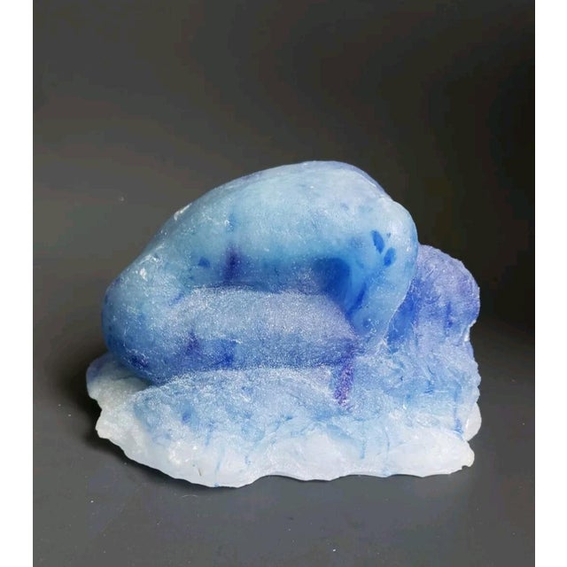 Figurative Pate De Verre Glass Woman Figurine Sculpture Signed For Sale - Image 3 of 12