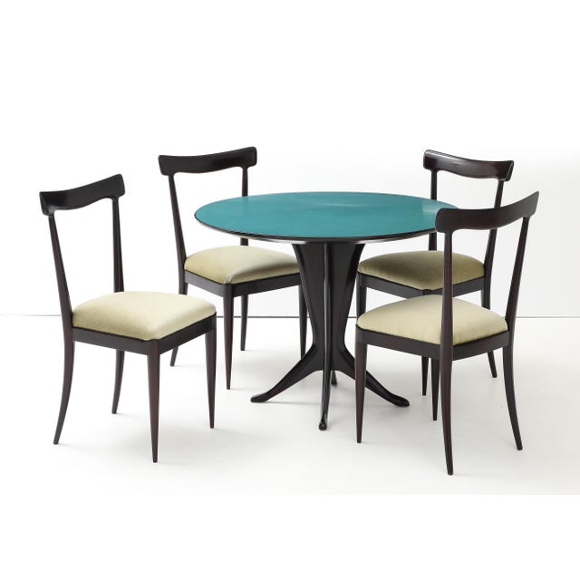 Brown Ico Parisi Attributed Game Table and Chairs 1950's Modern For Sale - Image 8 of 18
