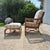 1970s Lane Venture Stick Wicker Rattan Arm Chair & Ottoman, Set of 2 For Sale - Image 14 of 14
