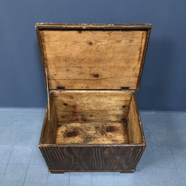 Antique Folk Art Chest with Stripe Motif For Sale - Image 13 of 14