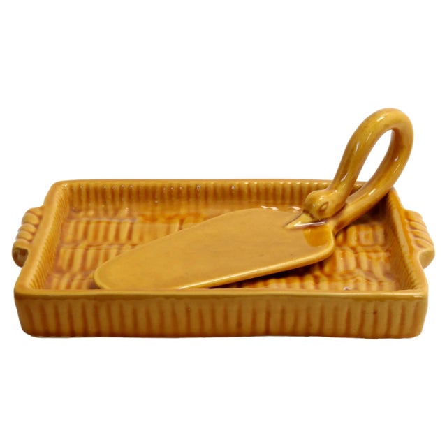 Mid 20th Century Vintage Mid-Century French Majolica Cheese Dish For Sale - Image 5 of 5