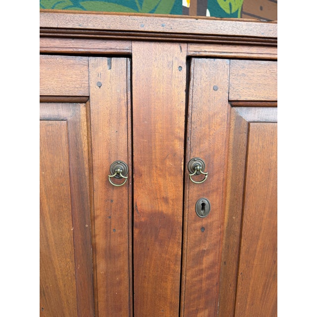 Antique Early American Cherry Wood Glass Door Corner Cabinet For Sale In Tampa - Image 6 of 9
