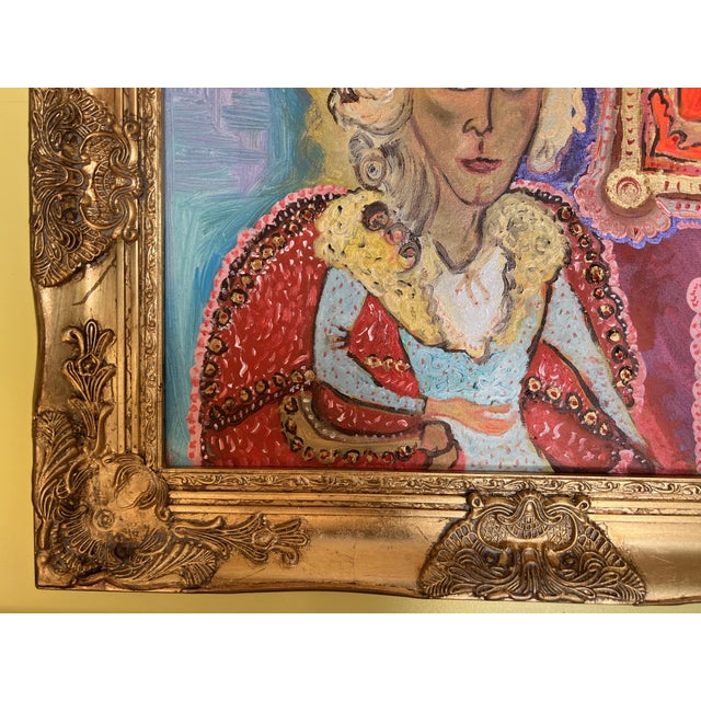 Textured Painting on Canvas by Serg Graff, Portrait of Elizabeth Hamilton, Coa For Sale - Image 4 of 10