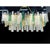 Scenographic italian hand-made chandelier with multicolors strip “listelli”, elements of murano glass. huge rectangular...