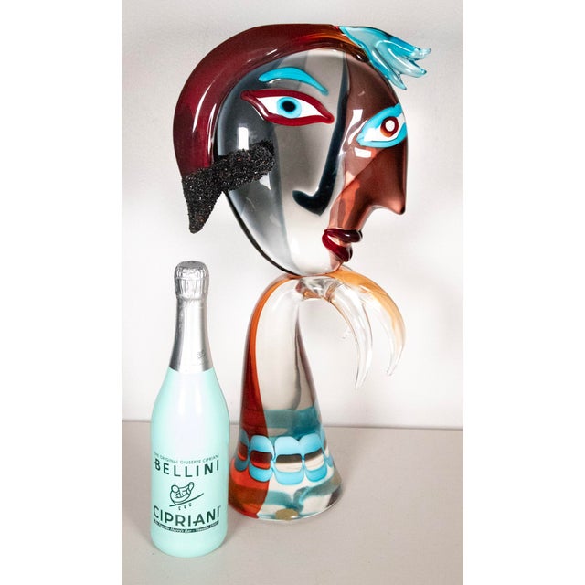 Transparent Alessandro Barbaro Murano Cubist Style Glass Sculpture, Picasso Inspired, 21" H For Sale - Image 8 of 8