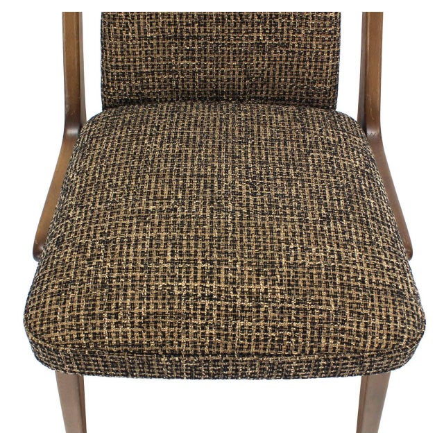 Mid 20th Century Set of Four Mid-Century Modern Blond Wood Side Dining Chairs New Upholstery MINT For Sale - Image 5 of 8