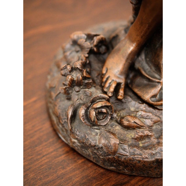 European Artist, Allegorical Young Woman Spring, 19th Century, Bronze For Sale - Image 9 of 11