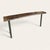 Oversized contemporary console table with a spalted maple slab top, finished in a dark tone that highlights the wood’s...