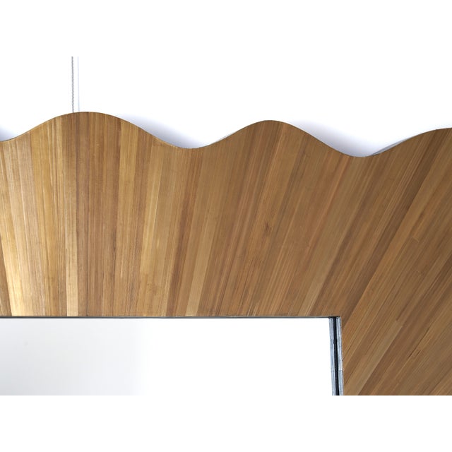 Wave Mirror in Straw Marquetry in the Style of Jean Michel Frank For Sale In New York - Image 6 of 6