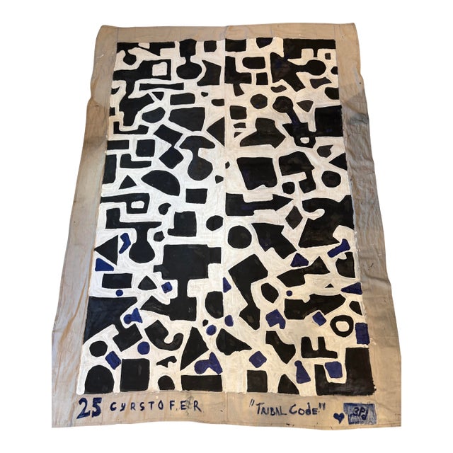 Impressive black & white abstract painting by (American b. 1969) Christopher (Cyrstofer) Shoemaker. This acrylic on canvas...