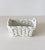 Eggshell 1980s White Ceramic Woven Lattice Rectangular Handled Cachepot or Basket For Sale - Image 8 of 11
