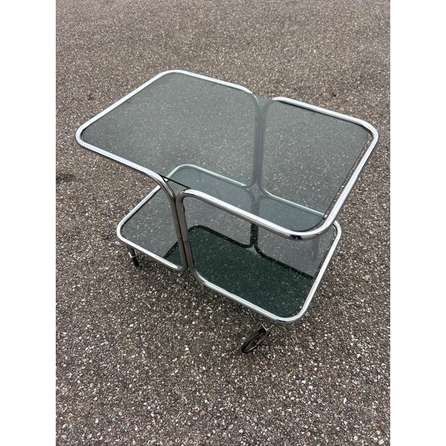 Serving Bar Cart in Chrome and Smoked Glass, 1970s For Sale - Image 14 of 14