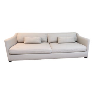 Cisco Home Down-Filled Sofa – Neutral Linen, Deep & Comfortable, or Reupholstery Opportunity For Sale