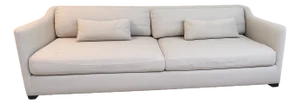 Cisco Home Down-Filled Sofa – Neutral Linen, Deep & Comfortable, or Reupholstery Opportunity