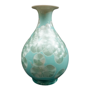 John Richard Powder Blue Mother of Pearl Porcelain Vase 11 3/8"