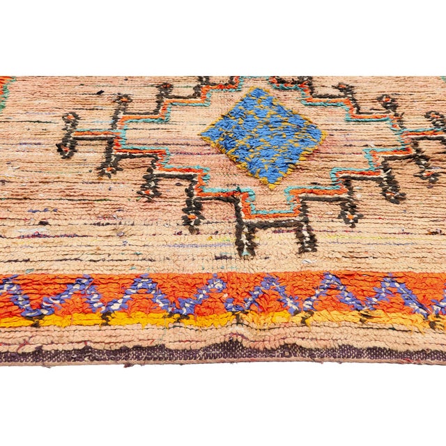 Berber Tribes of Morocco Vintage Azilal Boucherouite Moroccan Rug, 05'00 X 08'04 For Sale - Image 4 of 10
