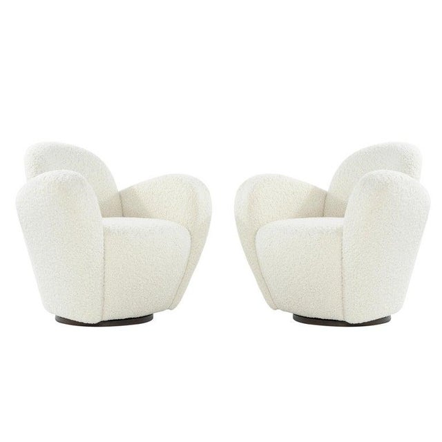 Vladimir Kagan Swivel Chairs In Boucle Chairish