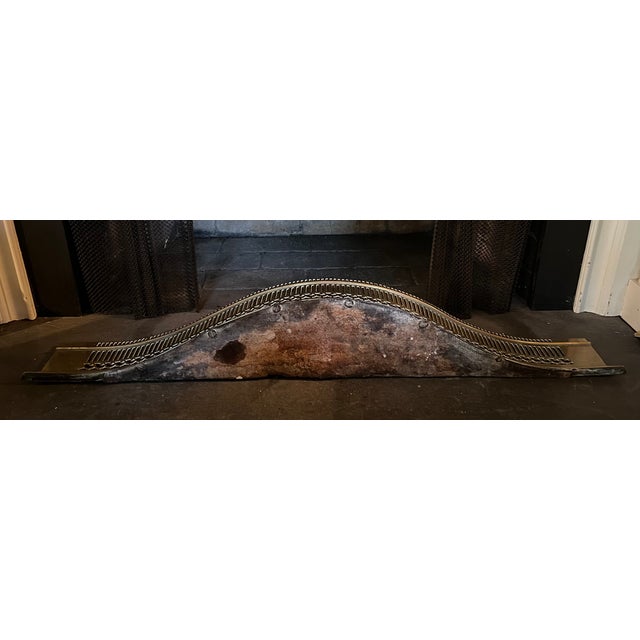 Antique Early 19th Century English George III Brass Fireplace Hearth Fender for the Mantel Circa 1800 For Sale - Image 10 of 13