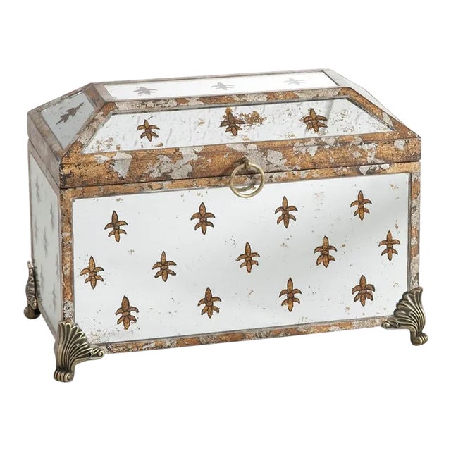 Chelsea House Fleur De Lis Mirrored Box For Sale