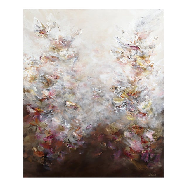 Muse in Bloom - Original Contemporary Floral Figurative Acrylic Painting on Canvas For Sale