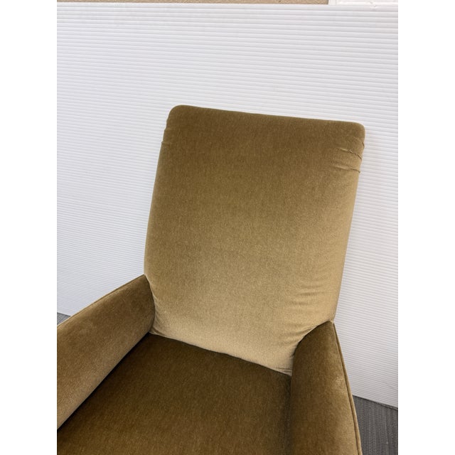 John Hutton for Donghia Olive Mohair Chair + Ottoman, Set For Sale - Image 12 of 15
