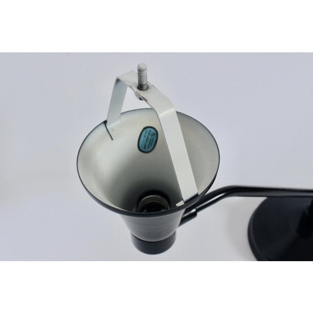 1960s Art Specialty Co. Black & White "Flying Saucer" Desk Lamp For Sale - Image 10 of 12