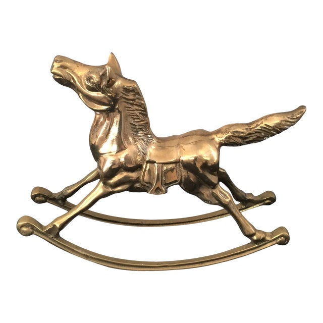 Traditional Brass Horse - Vintage Brass Rocking Horse For Sale