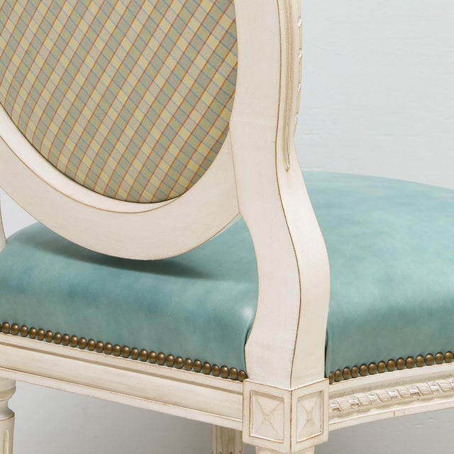 Wood Set of 8 Louis Xvi- Style Painted Dining Chairs For Sale - Image 7 of 12