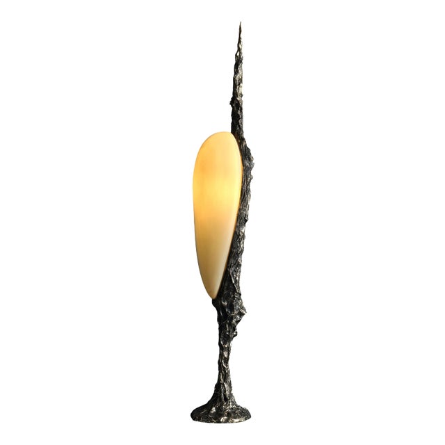 Lv-426 Table Lamp in Patinated Cast Bronze by William Guillon For Sale
