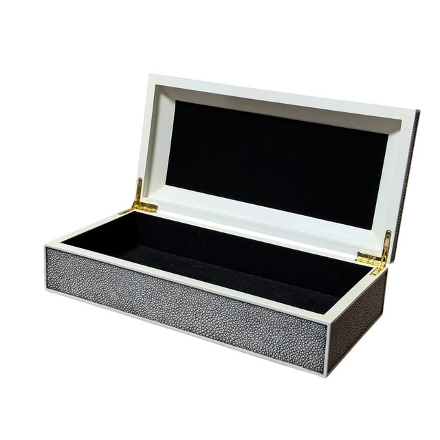 Modern Modern Shagreen Clad Jewelry Box For Sale - Image 3 of 7