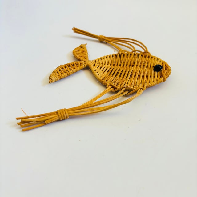 Vintage Wicker Fish Wall Hanging For Sale - Image 4 of 9