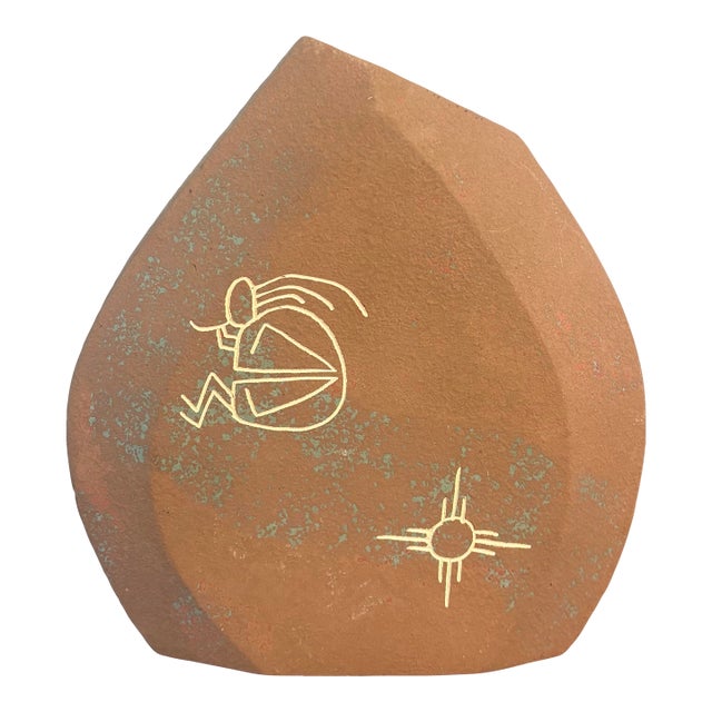 Vintage Southwestern Native American Style Ceramic Vase With Kokopelli Motif For Sale