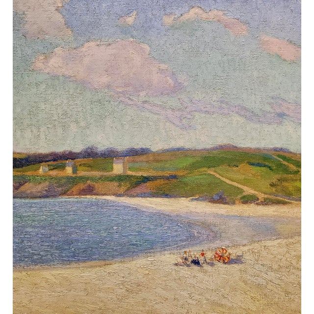 1930s Alexander Warshawsky-1930s Audierno Beach Scene North of France-Oil Painting For Sale - Image 5 of 9