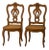 Antique Italian Carved Walnut Caned Side Chairs – Set of 2 – Hand-Carved Rococo/Baroque Revival – Made in Italy For Sale