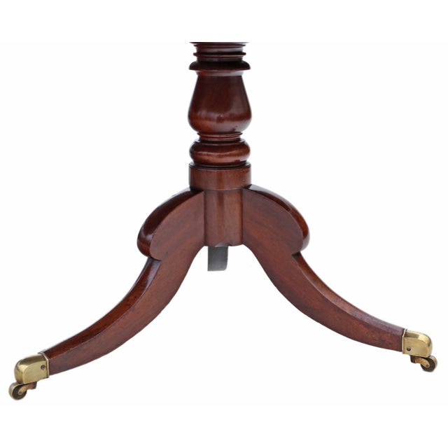 Brown Large Antique Extendable Twin Pedestal Dining Table in Mahogany, 1800s For Sale - Image 8 of 11