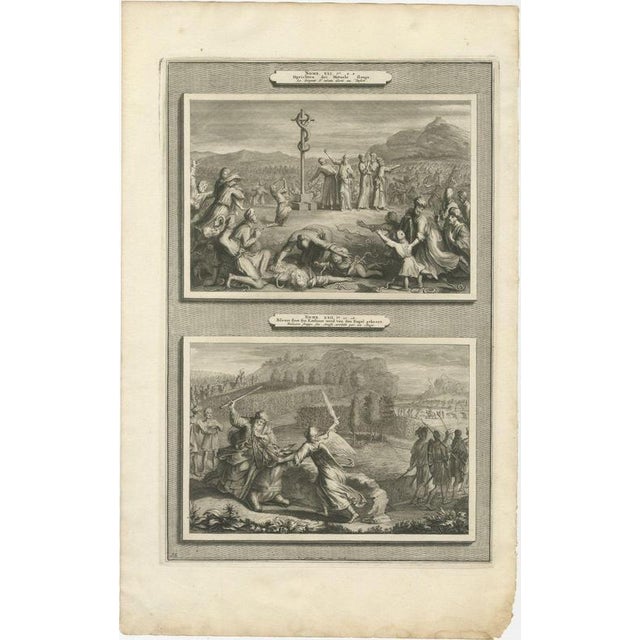 Baroque Pieter Mortier, The Brazen Serpent and Balaam's Ass Stopped by the Angel, 1700, Engraving For Sale - Image 3 of 12