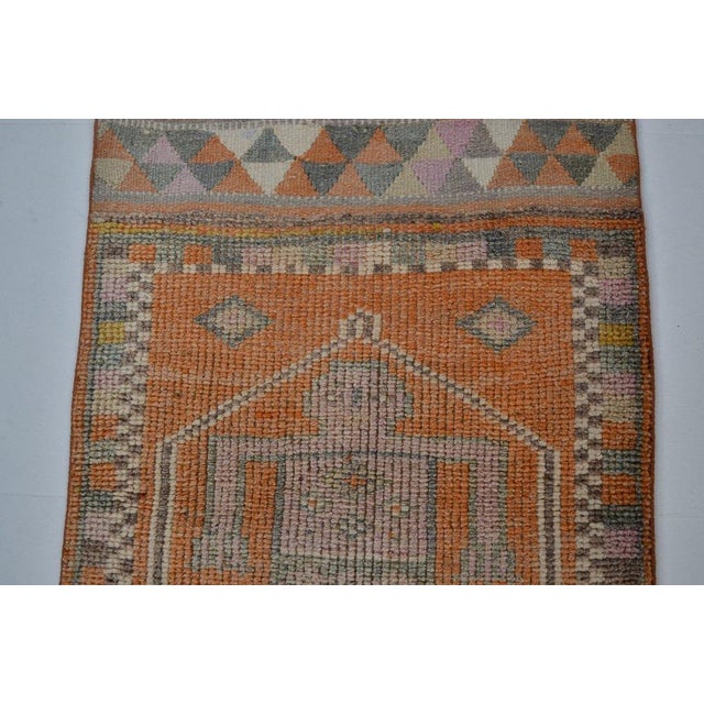 1960s Oushak Terracota Wool Runner For Sale - Image 9 of 10