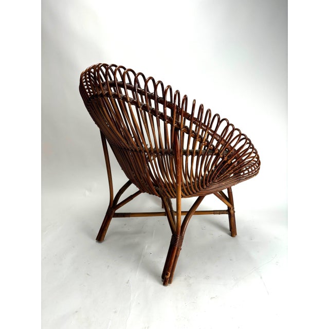 Mid-Century Italian Bamboo Shell Armchair, 1950s For Sale - Image 6 of 10