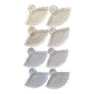 Vintage Anchor Hocking Glass Fan Plates - Set of 8 For Sale