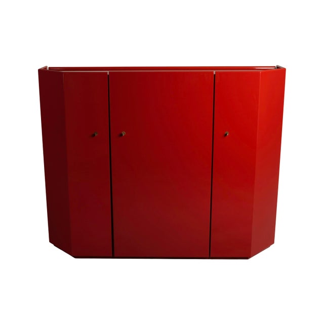 Bramante Red Lacquered Highboard by Kazuhide Takahama for Studio Simon, 1973 For Sale - Image 11 of 13