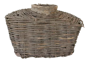 Ext LRG Antique Leather Wabi Sabi Rattan Basket