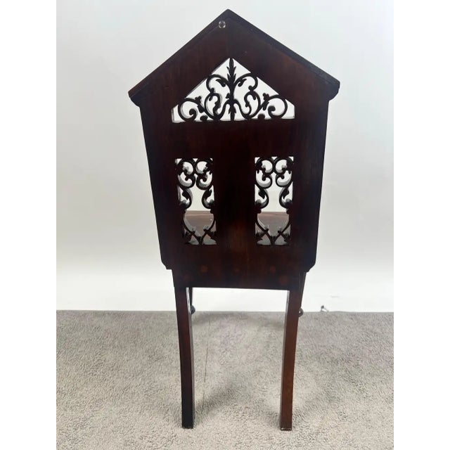 Antique English Gothic Revival Carved Oak Hall Chair With Pierced Tracery Back For Sale - Image 12 of 12