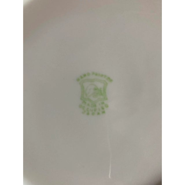 Vintage Handpainted Made in Occupied Japan Floral Candy Dish With Handle For Sale - Image 4 of 5