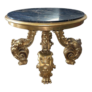 19th Century English Giltwood Center Table With Michelangelo Marble Top
