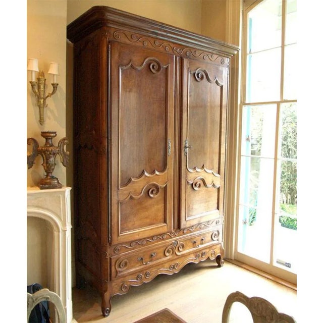 18th C Louis XV Walnut Armoire For Sale - Image 10 of 10