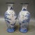 Pair of Vintage Chinese Cloisonné Vases | Blue & White Landscape Scene With Calligraphy For Sale - Image 4 of 9