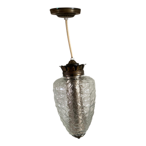 Vintage Mid Century Clear Glass Swag Pendant Lamp
