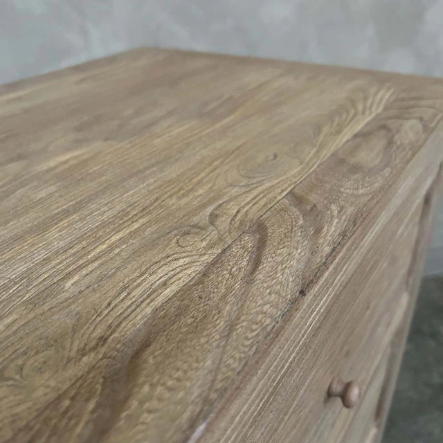 Custom Reclaimed Elm Wood Chest of Drawers Natural Finish For Sale - Image 4 of 5