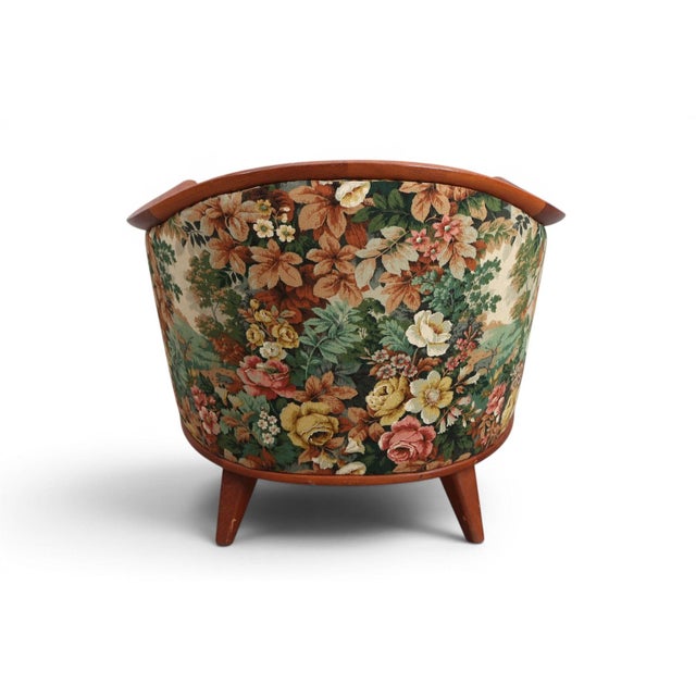 The lounge chair companion to the "Aristokrat" sofa by Bertil Fridhagen for Broderna Andersson. The clean teak frame,...